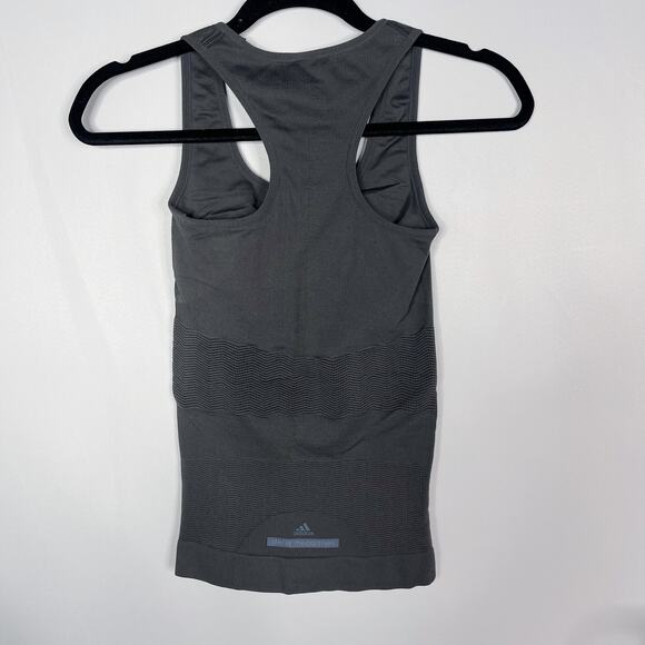 Adidas Stella McCartney XS Charcoal Gray Seamless Racerback Tank Top Scoop Neck - Picture 2 of 14